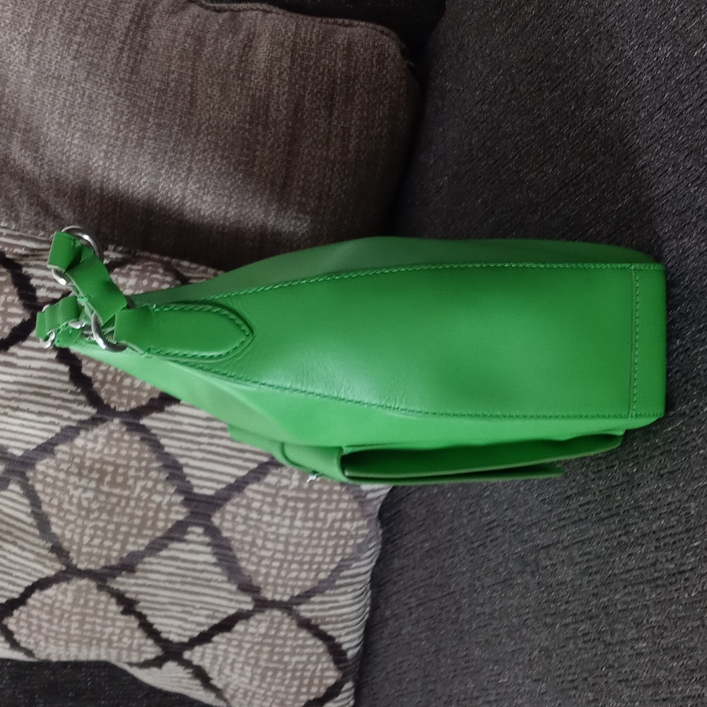 💚RARE Ralph Lauren💚 - Kelly Green Leather Equestrian Stirrup Hobo Bag - Picture 8 of 16